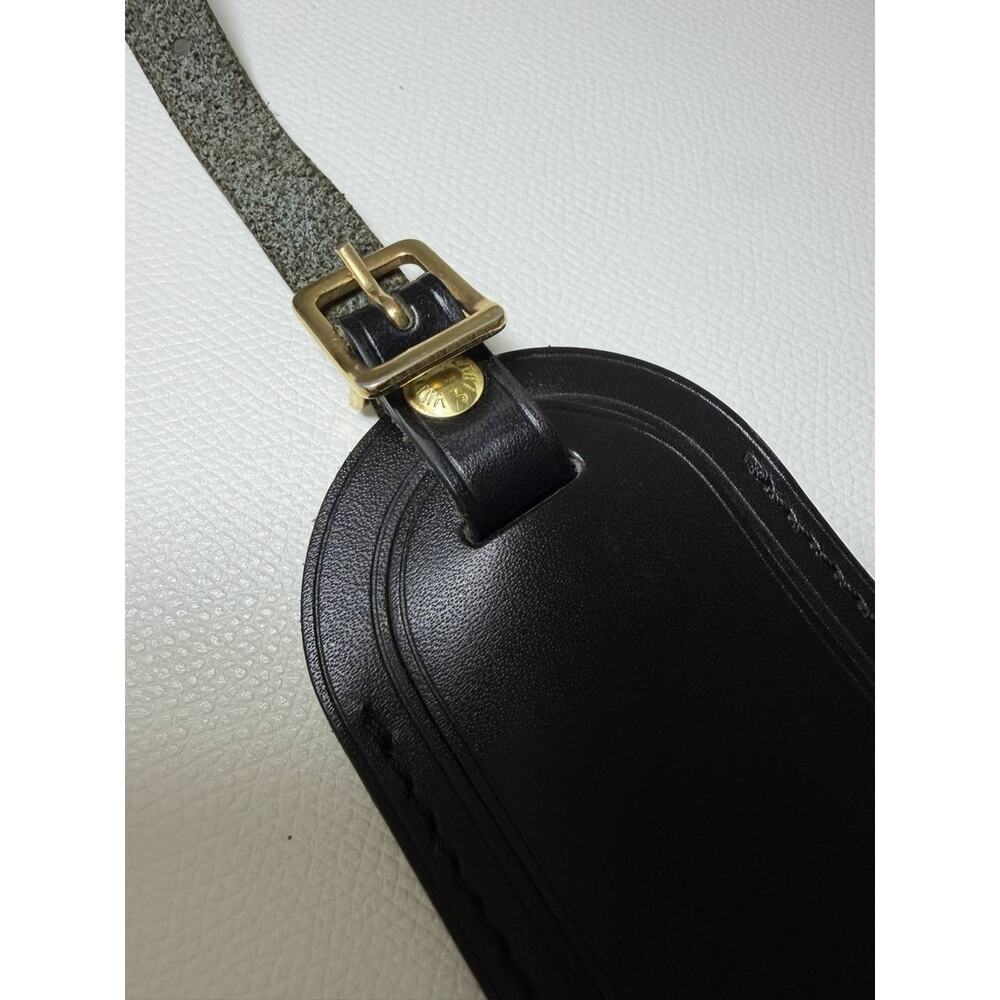 Louis Vuitton Name Tag w/ TK Black T K Leather Large Gold-tone France - Picture 5 of 11